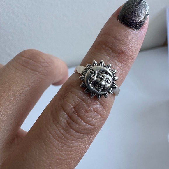 925 Sterling silver Silver Sun and Moon Ring - Picture 1 of 6